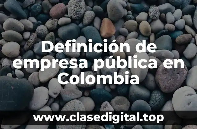 Definición de empresa pública en Colombia