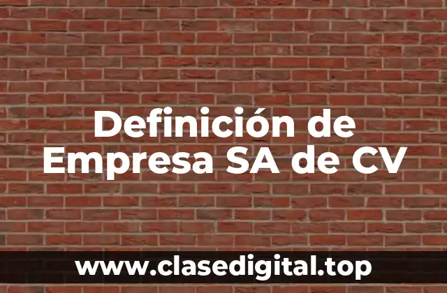 Definición de Empresa SA de CV