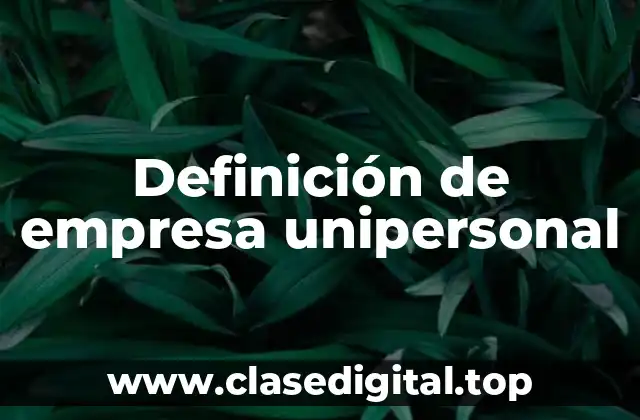 Definición de empresa unipersonal