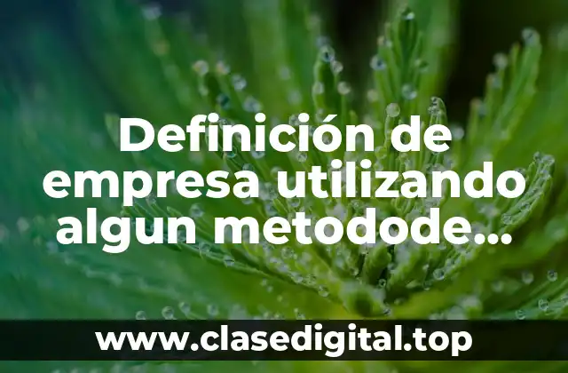 Definición de empresa utilizando algun metodode evaluacion de puesto