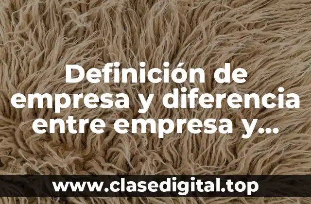Definición de empresa y diferencia entre empresa y negocio