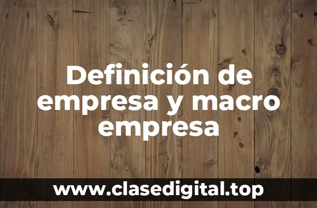 Definición de empresa y macro empresa