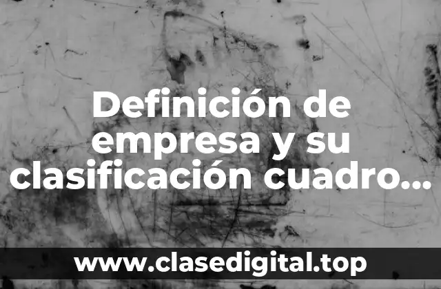 Definición de empresa y su clasificación cuadro sinóptico