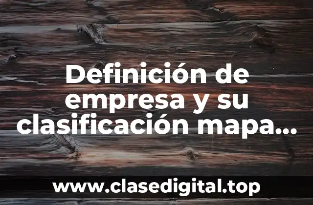 Definición de empresa y su clasificación mapa conceptual