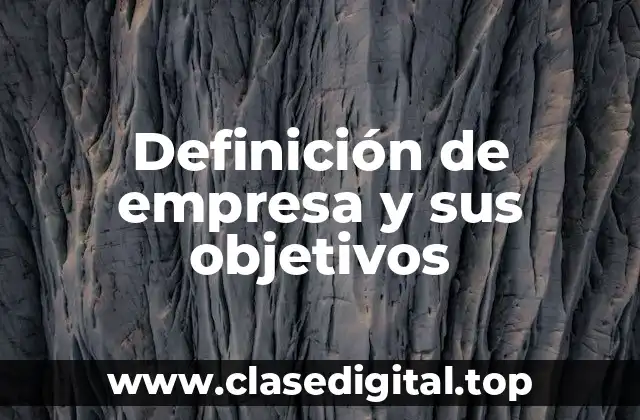 Definición de empresa y sus objetivos
