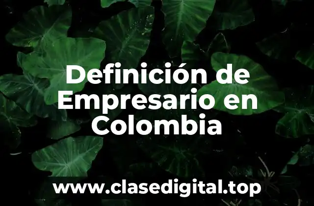 Definición de Empresario en Colombia
