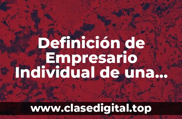 Definición de Empresario Individual de una Empresa