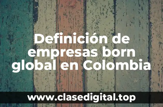 Definición de empresas born global en Colombia