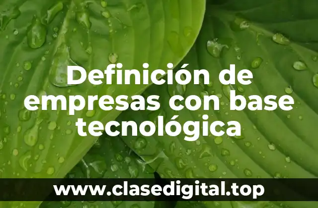 Definición de empresas con base tecnológica