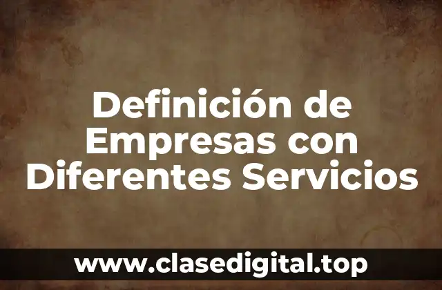 Definición de Empresas con Diferentes Servicios