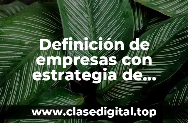 Definición de empresas con estrategia de exportación
