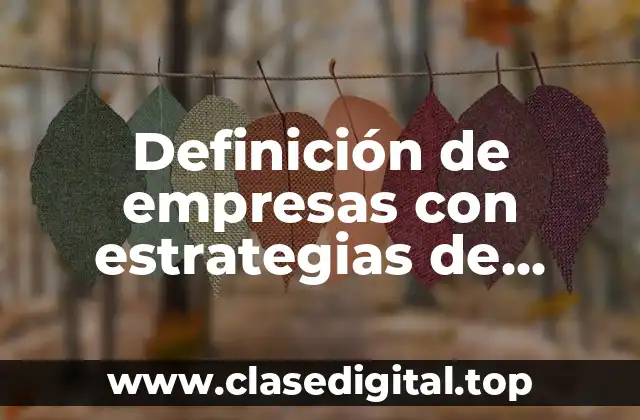 Definición de empresas con estrategias de desarrollo de mercados