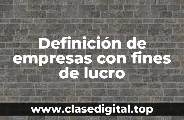 Definición de empresas con fines de lucro