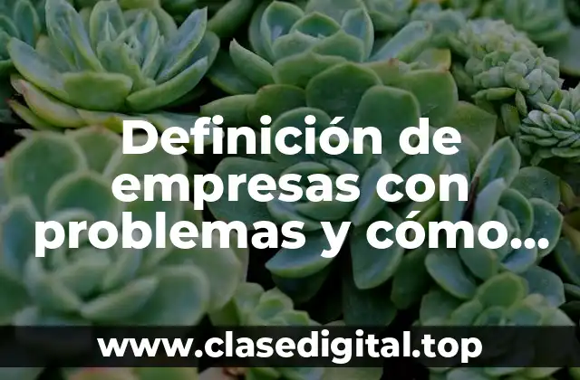 Definición de empresas con problemas y cómo solucionarlos