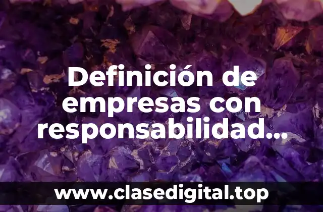 Definición de empresas con responsabilidad limitada
