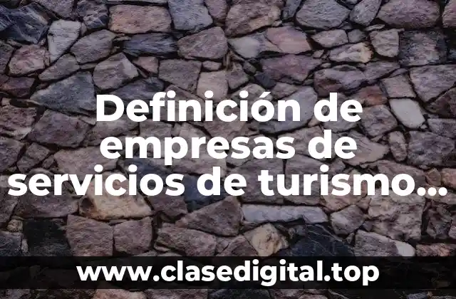 Definición de empresas de servicios de turismo en México