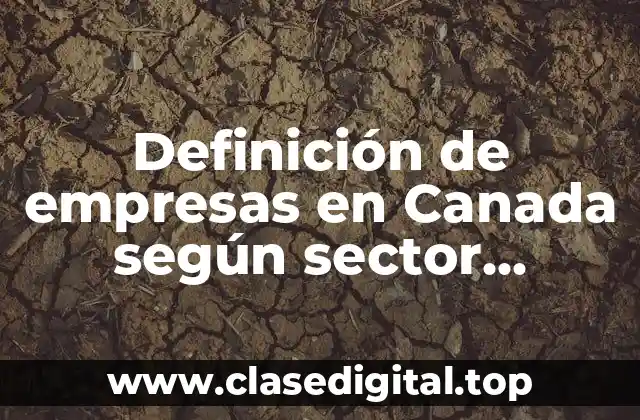 Definición de empresas en Canada según sector económico