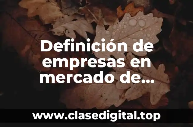 Definición de empresas en mercado de competencia perfecta