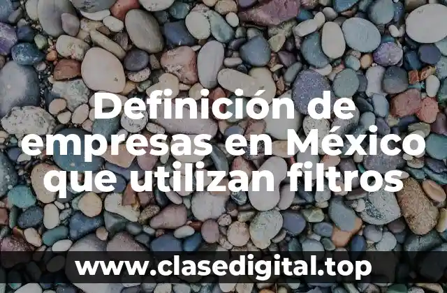 Definición de empresas en México que utilizan filtros