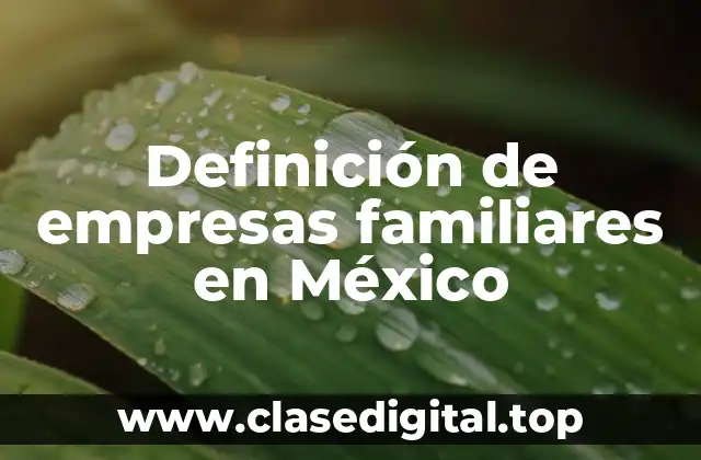 Definición de empresas familiares en México