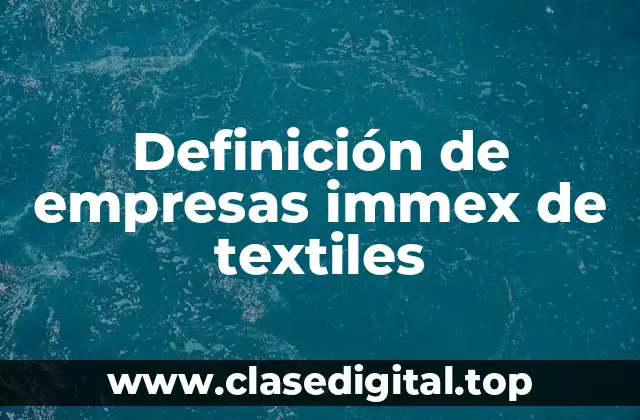 Definición de empresas immex de textiles