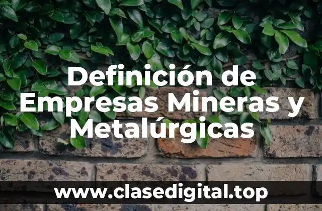 Definición de Empresas Mineras y Metalúrgicas
