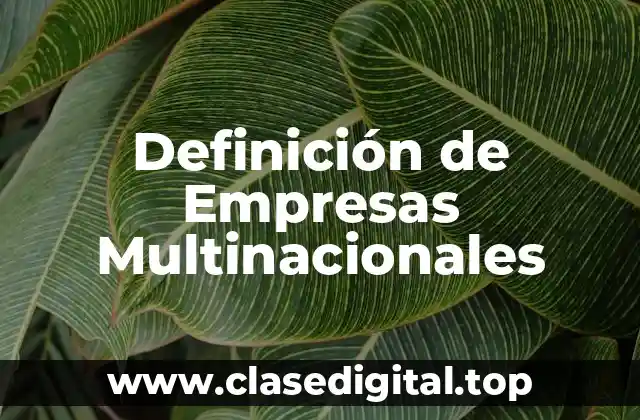 Definición de Empresas Multinacionales