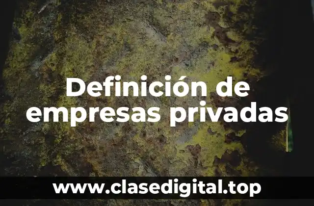 📗 Definición técnica de empresa privada