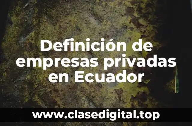 Definición de empresas privadas en Ecuador