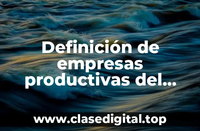 Definición de empresas productivas del Estado 2018