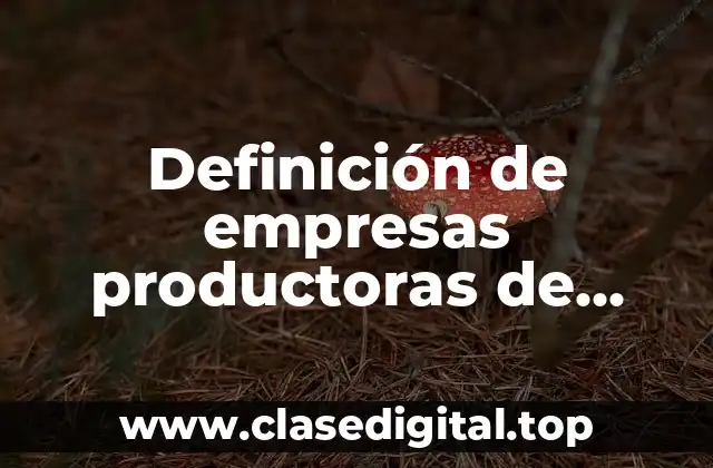 Ejemplos de empresas productoras de bienes
