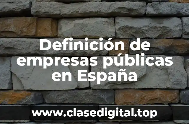 Definición de empresas públicas en España