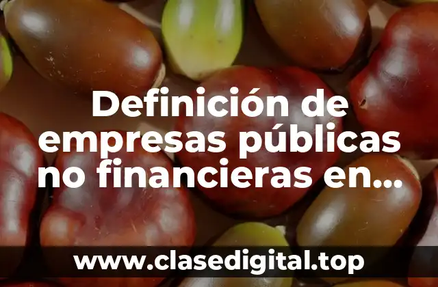 Definición de empresas públicas no financieras en Guatemala