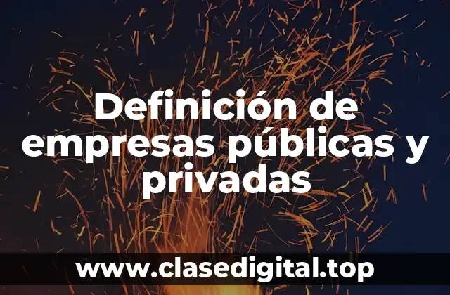 Definición de empresas públicas y privadas