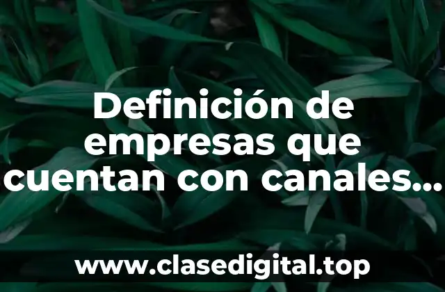 Definición de empresas que cuentan con canales de distribución