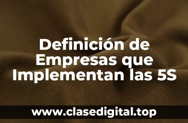 Definición de Empresas que Implementan las 5S