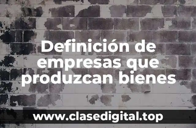 Definición de empresas que produzcan bienes
