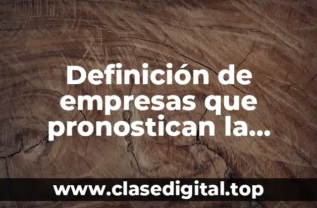 Definición de empresas que pronostican la demanda y análisis