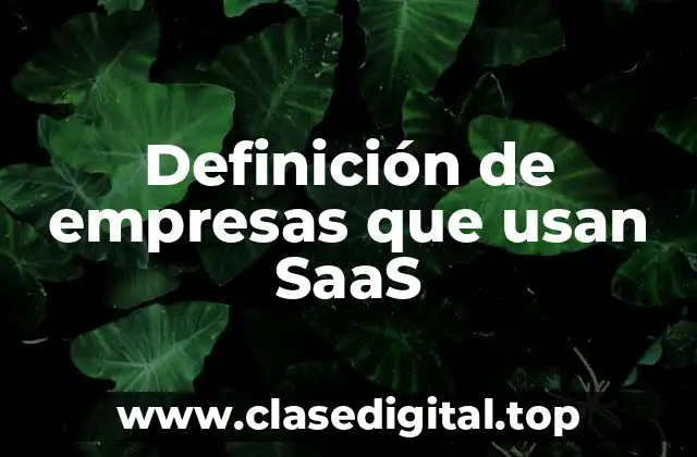 Definición de empresas que usan SaaS