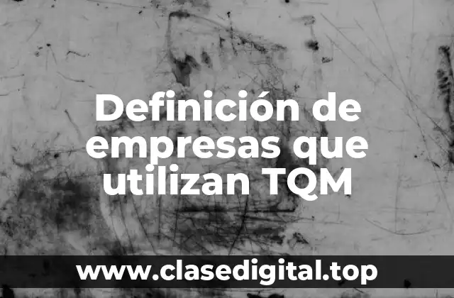 Definición de empresas que utilizan TQM