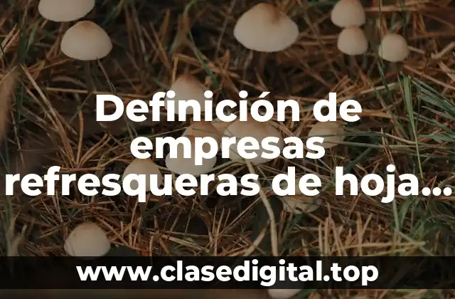 Definición de empresas refresqueras de hoja de confidencialidad