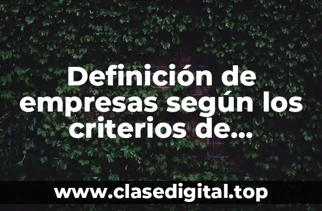 Definición de empresas según los criterios de clasificación de empresa