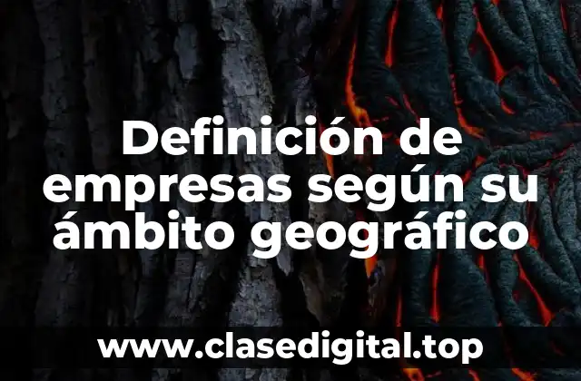 Definición de empresas según su ámbito geográfico