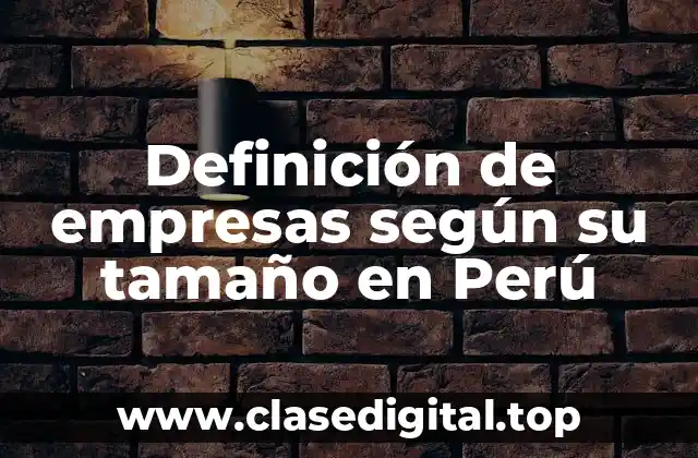 Definición de empresas según su tamaño en Perú