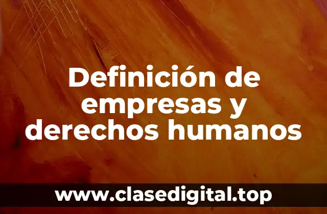 Definición de empresas y derechos humanos