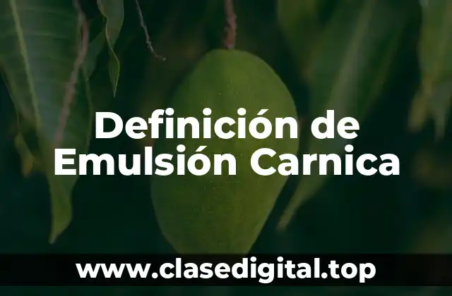 Definición técnica de Emulsión Carnica