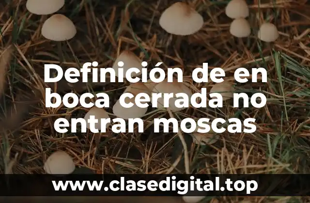 Ejemplos de en boca cerrada no entran moscas