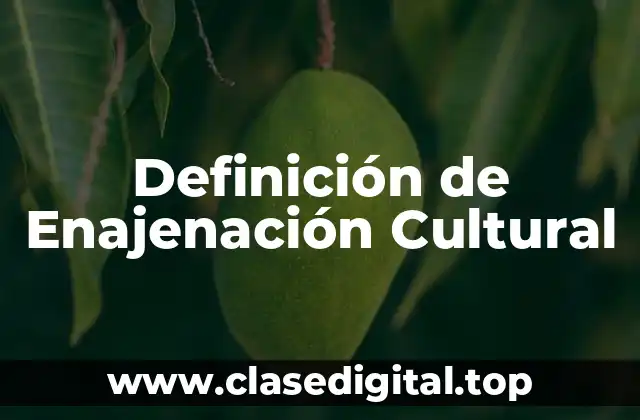 Definición de Enajenación Cultural