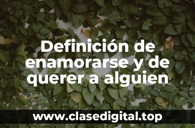Definición de enamorarse y de querer a alguien