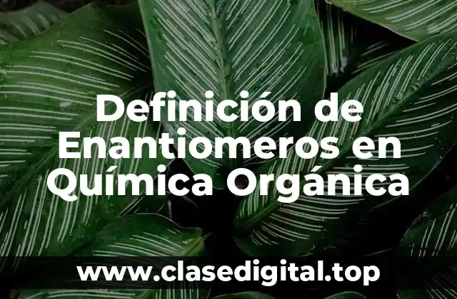 Definición de Enantiomeros en Química Orgánica